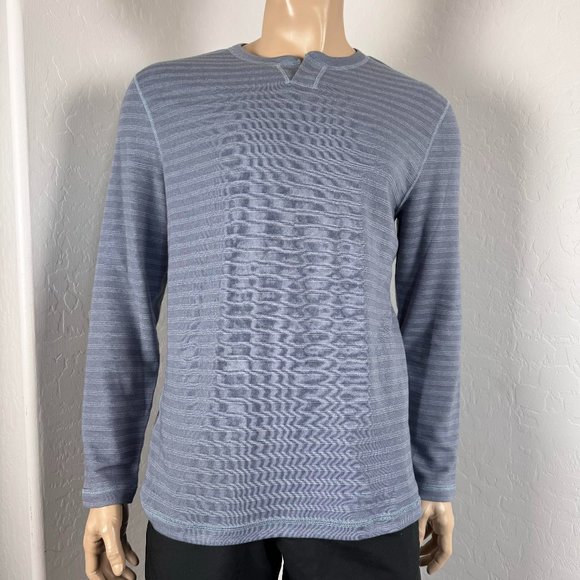 Tommy Bahama Reversible Striped Henley L/S Shirt Size M - Picture 2 of 14